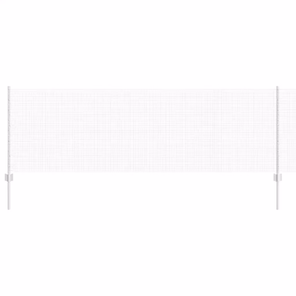 Recinzione in rete saldata con pali in acciaio zincato e rivestimento a polvere vidaXL, colore argento, L: 50 m, H: 0,8 m – 2