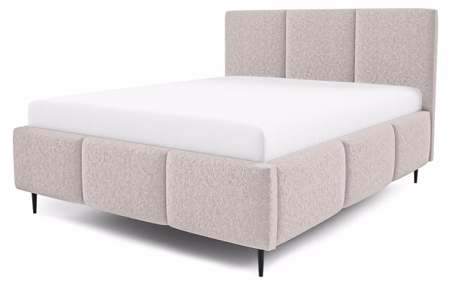 Letto imbottito con contenitore integrato, modello Melora, dimensioni 180 x 200 cm