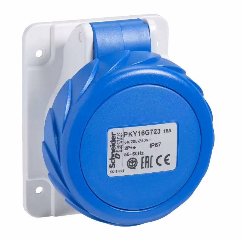 Prese da incasso Schneider Electric CEE con morsetti a taglio, 16 A, 2 poli + terra, 200-250 V CA PKY16G723