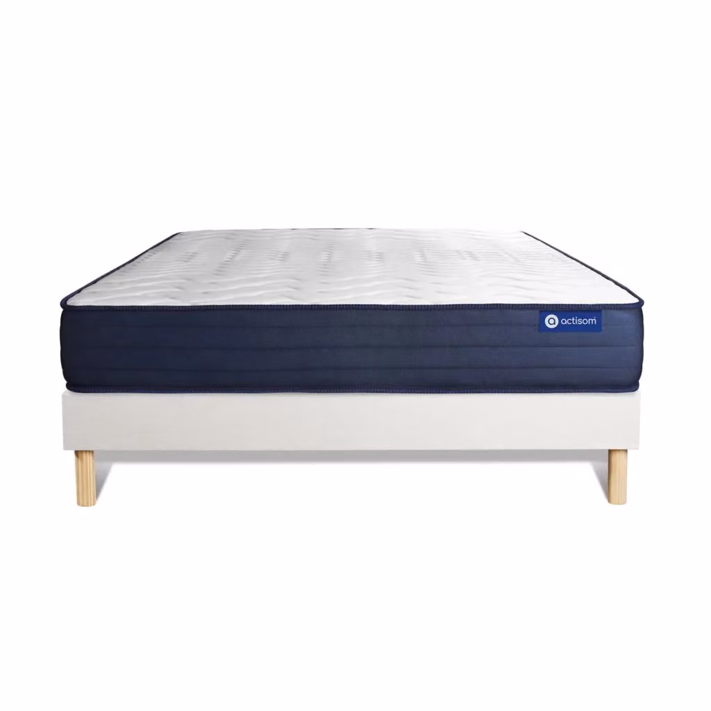 Kit rete e materasso matrimoniale Actisom Actimemo Life in memory foam bianco L/P/H: 160 x 220 x 22 cm – 2