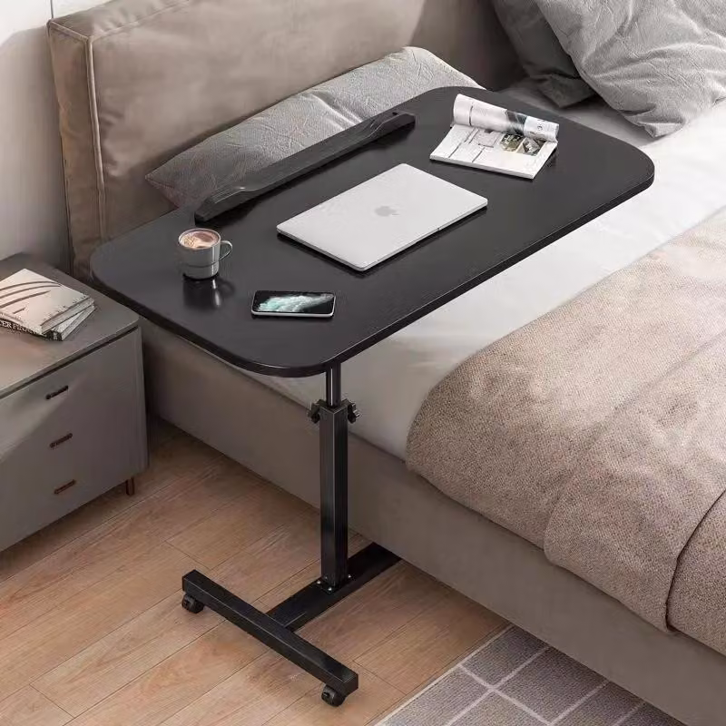 Tavolino per laptop da usare sul divano - Tavolino da letto mobile - Regolabile in altezza e inclinazione - Pieghevole - In legno - Nero
