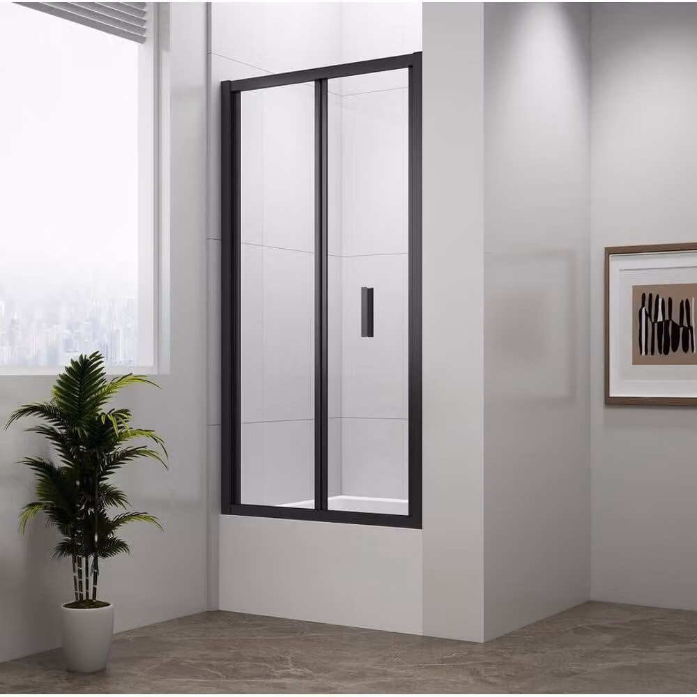 DEEP BLACK Porta doccia a soffietto 1000x1650mm, vetro trasparente