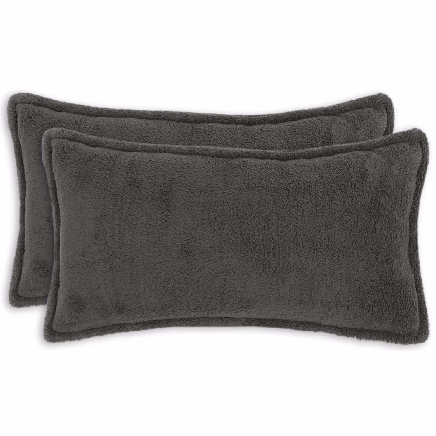 Set di 2 federe vidaXL HOUTEN in tessuto bouclé grigio scuro, L 40 cm x P 70 cm