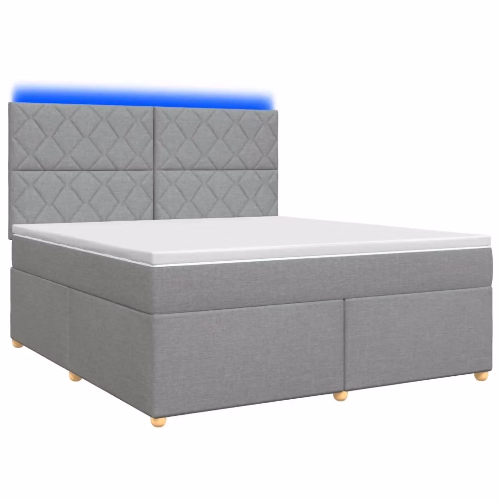 Letto box spring ibrido vidaXL con materasso a molle insacchettate e base contenitore, Grigio e Bianco, L/P: 160 x 200 cm – 2