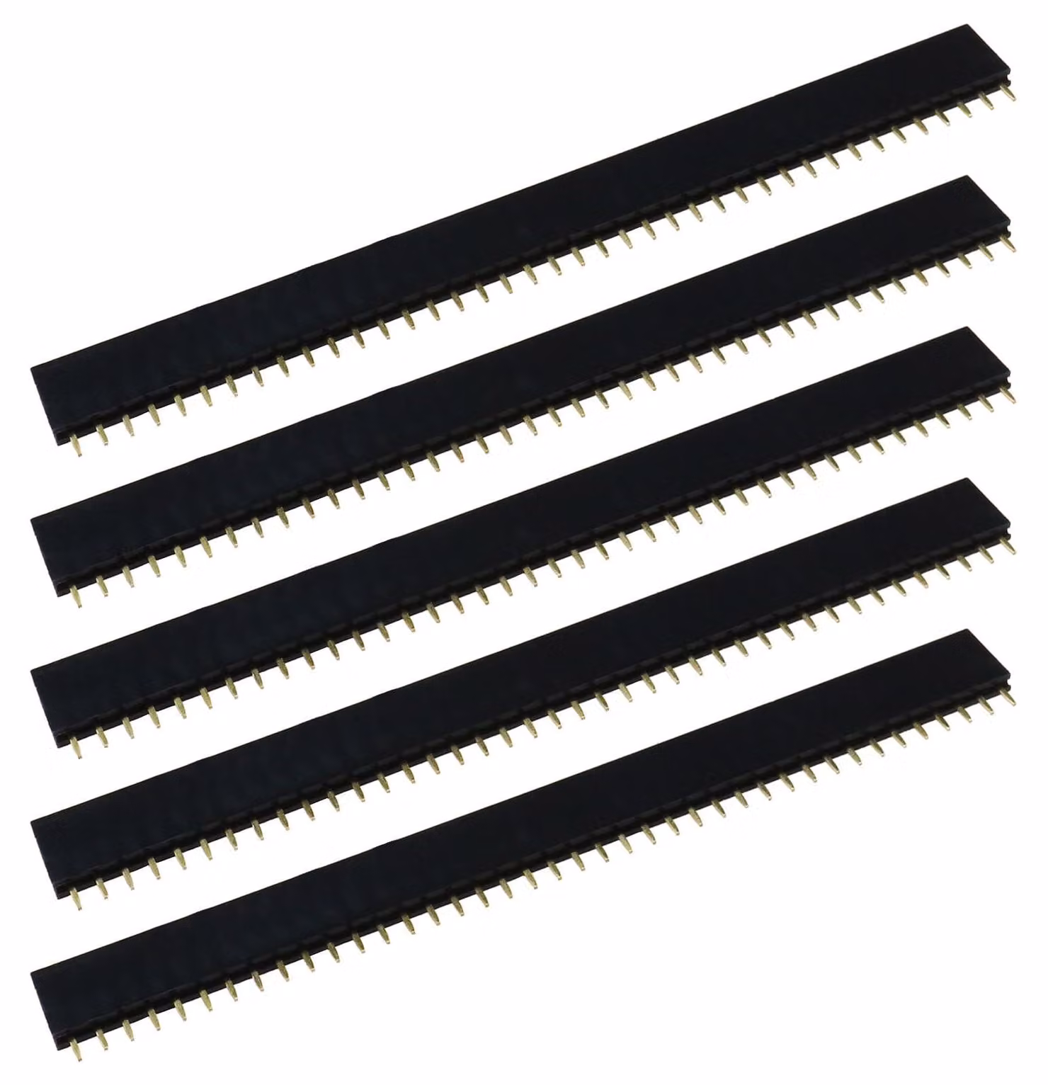 80 connettori header femmina, passo 2,54 mm, 40 pin, a singola fila, per circuiti stampati, rimovibili, adatti per strumenti di strumentazione elettronica