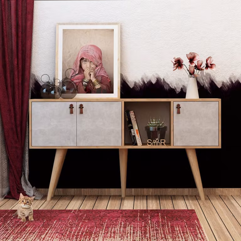 Skye Decor, Plamen, Credenza, Rovere, 100% PANNELLI DI PARTICELLE RIVESTITI IN MELAMMINA, 140 x 40 x 80 cm