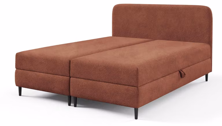 Letto con rete a molle Anemon, finitura rame lucido, dimensioni 200 x 200 cm