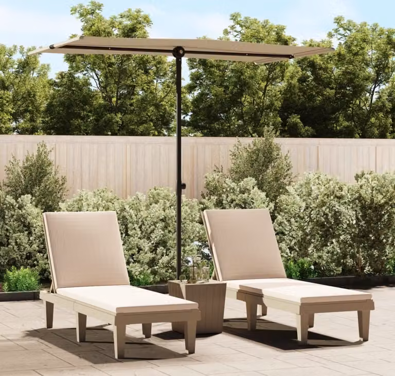 Maison Exclusive - Ombrellone con palo in alluminio, dimensioni 180x110 cm, colore tortora