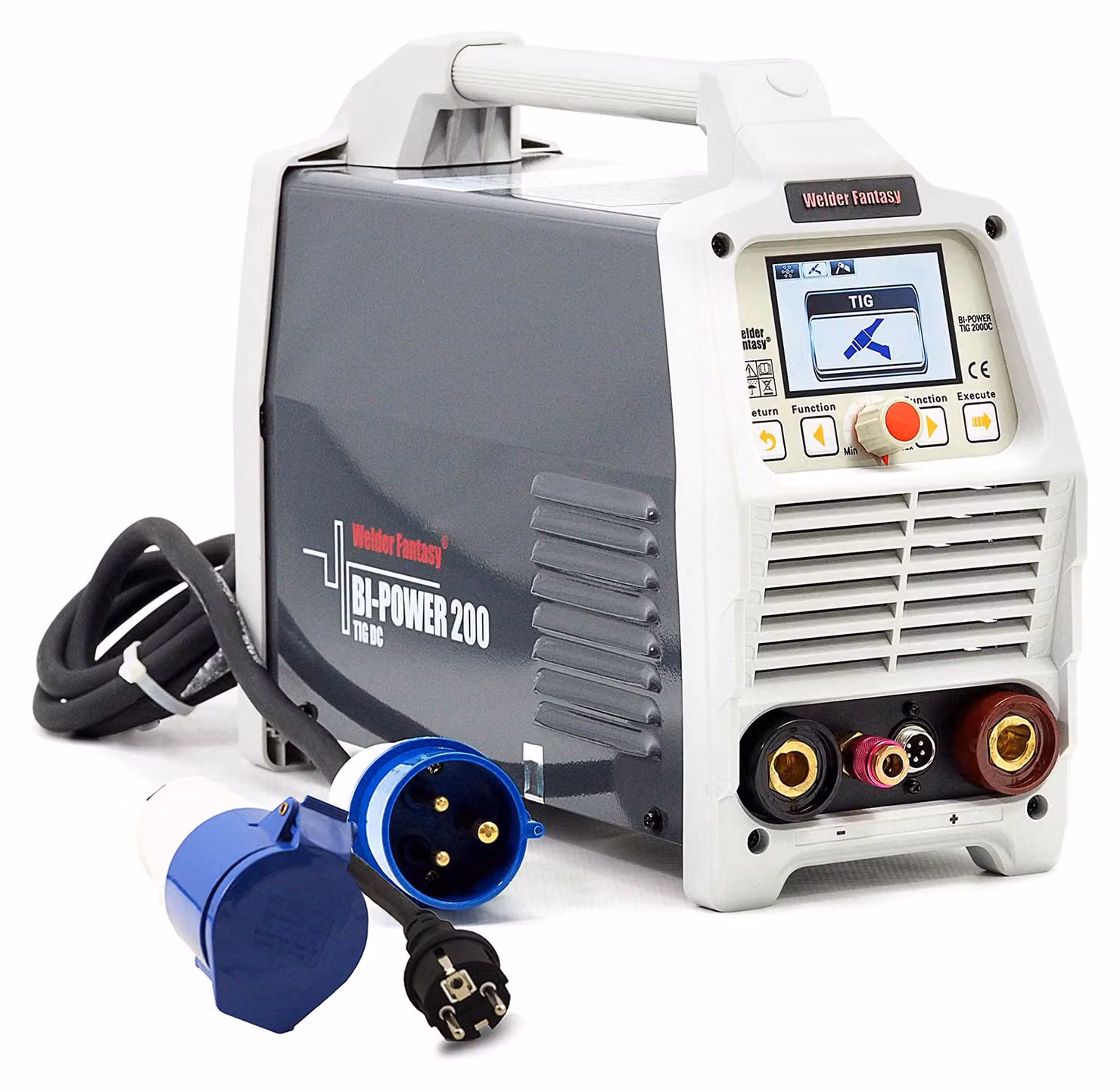 Apparecchio di saldatura - Potenza: 200A - Tensione: 230V - Inverter - Acciaio inossidabile - Saldatrice TIG/WIG professionale a corrente continua con funzione pulsata