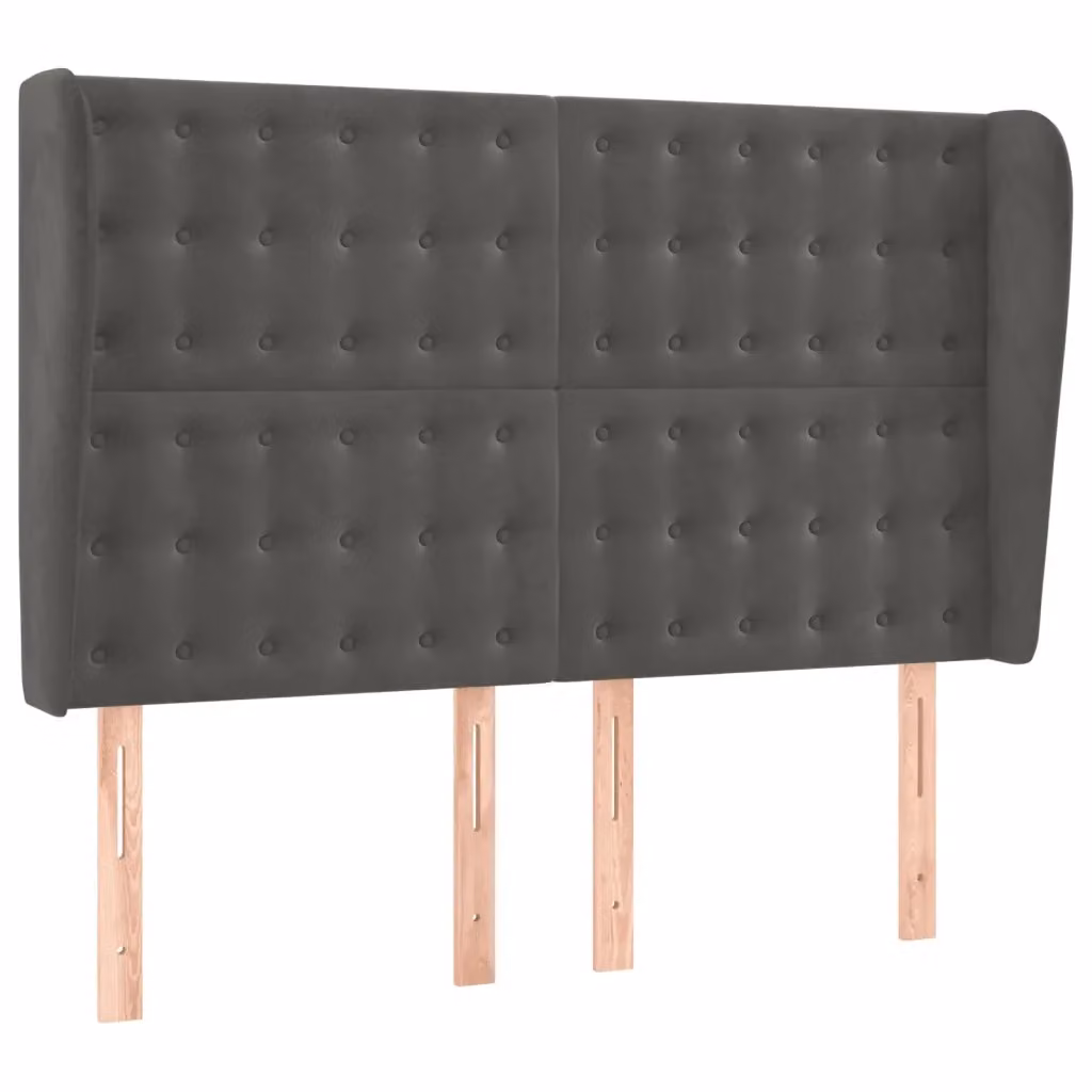 Testiera con Orecchie Design Mania in Velluto Grigio L: 147 cm, P: 23 cm, H: 118-128 cm – 2