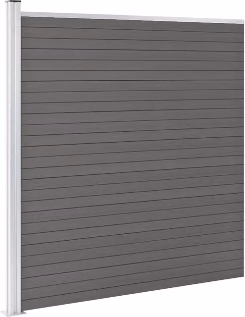Pannello di Recinzione in WPC 175x186 cm Grigio 49069