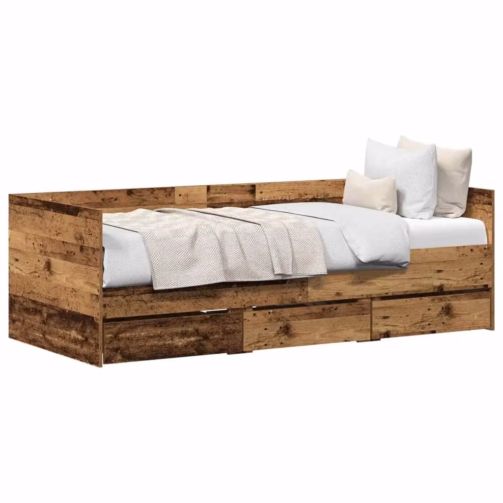 Daybed vidaXL in legno ingegnerizzato color marrone con cassetti, L/P/H: 190 x 90 x 65 cm – 2