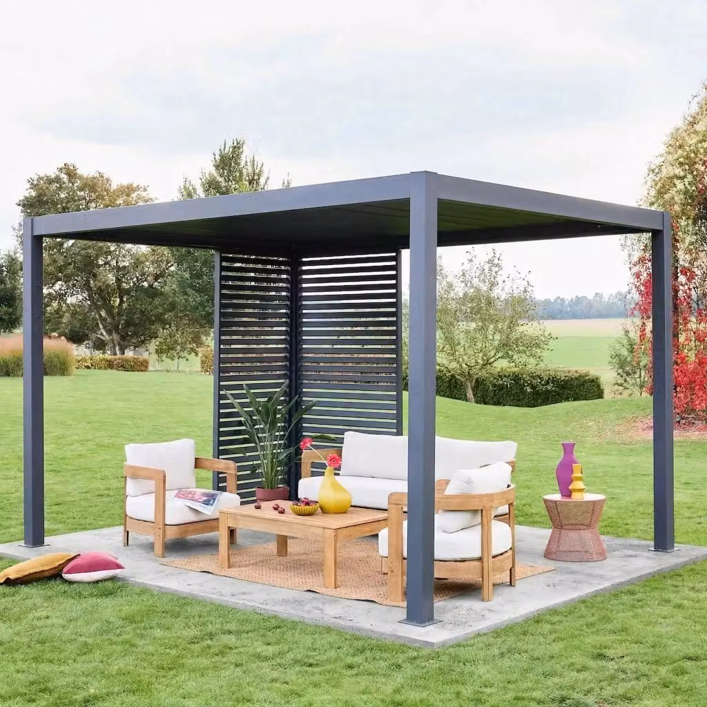 Pergola bioclimatica Sweeek in alluminio con 2 persiane, L: 4 m, P: 3 m – 2