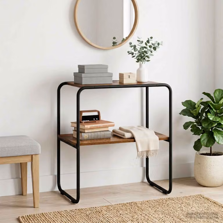vidaXL Tavolo consolle in stile industriale marrone L: 60 cm, P: 42,5 cm, H: 70 cm