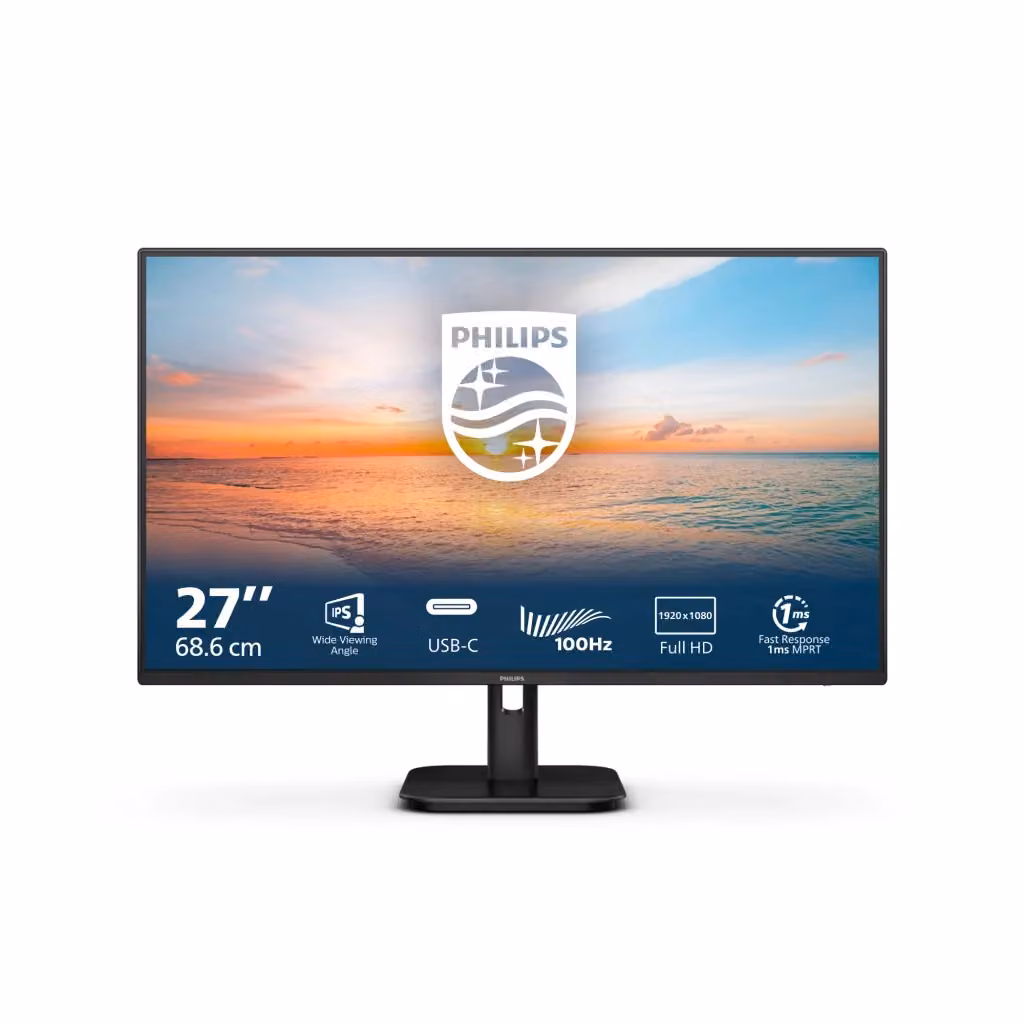 Monitor PC Philips Serie 1000 27E1N1300A/00 da 27 pollici Full HD IPS Nero con HDMI, DisplayPort e USB-C – 2