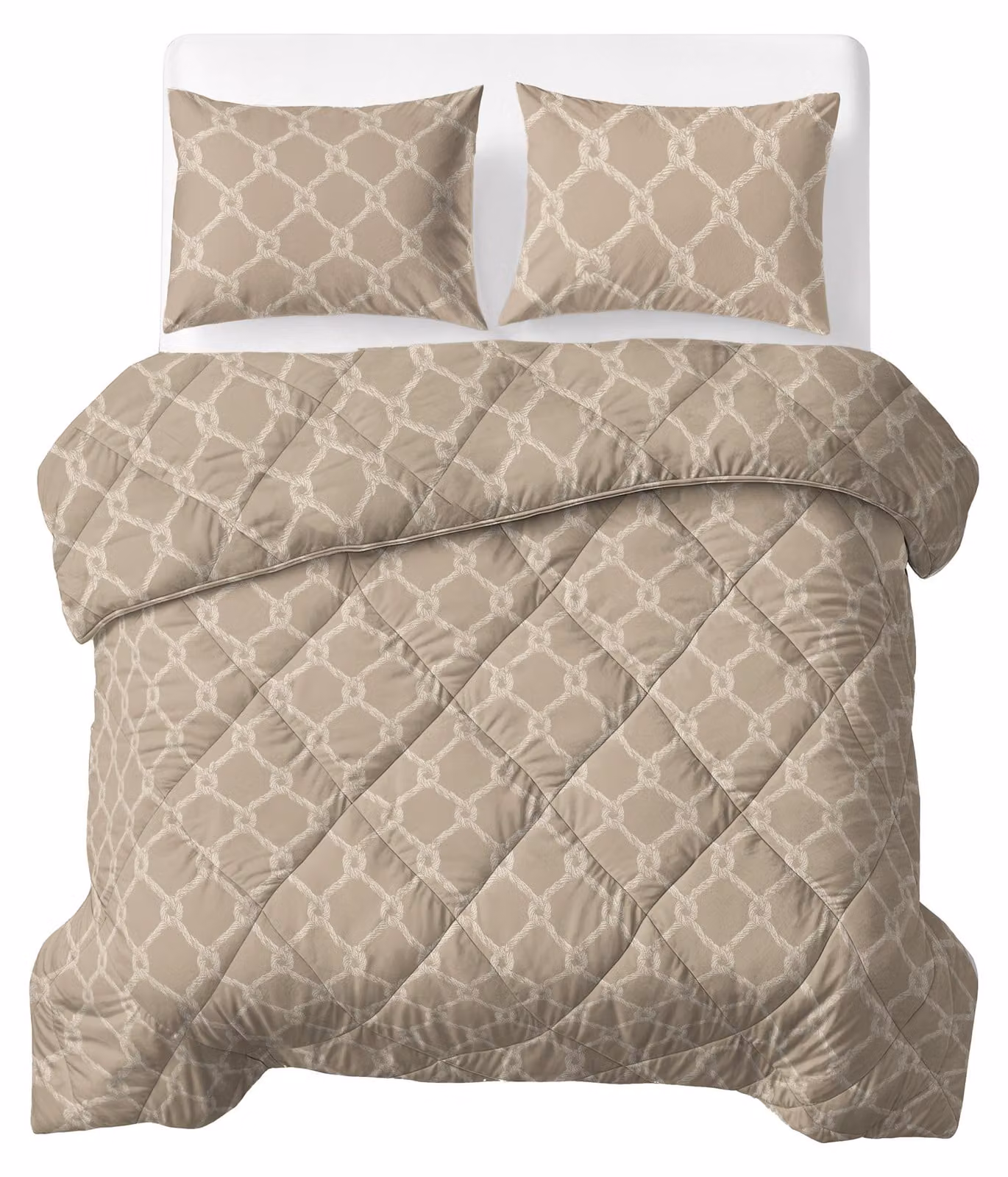 Sleeptime, coperta trapuntata "Lazy Bettdecke" Venzo, colore sabbia, 200 x 200 cm, con federe