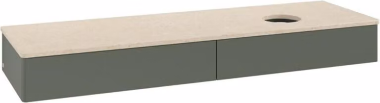 V&B Mobiletto senza struttura frontale - illuminazione Antao 160x50cm, WBP botti., lea gre. m Lac