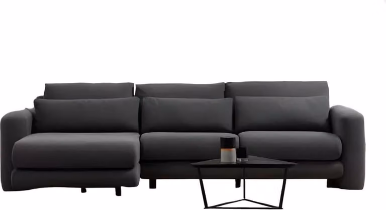 Schwarze Wohnzimmer Couch Modernes L-Form Polster Sofa Designer Möbel