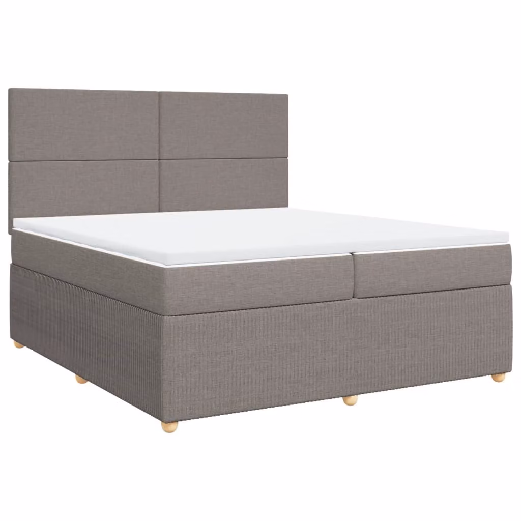Giroletto a Molle con Materasso Tortora 200x200 cm in Tessuto