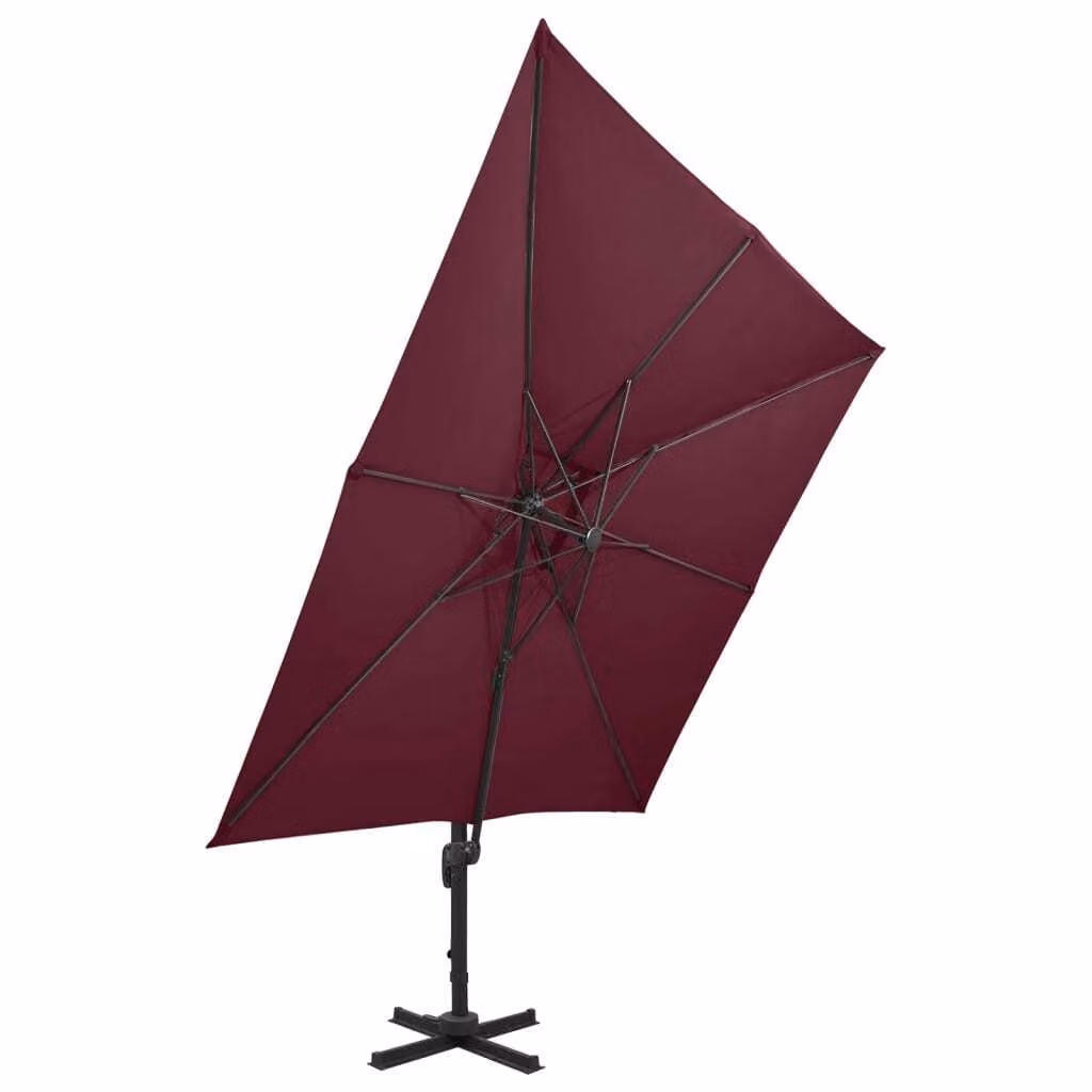 vidaXL Ombrello Ampel con ventilazione 300x300 cm Rosso Bordeaux