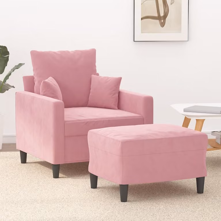 Maison Exclusive - Poltrona con poggiapiedi Rosa 60 cm in velluto
