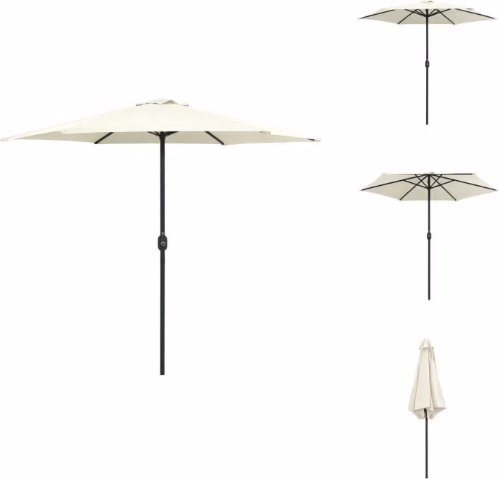 vidaXL Ombrellone con palo in alluminio 270 x 246 cm bianco sabbia - Ombrelloni e tende da sole