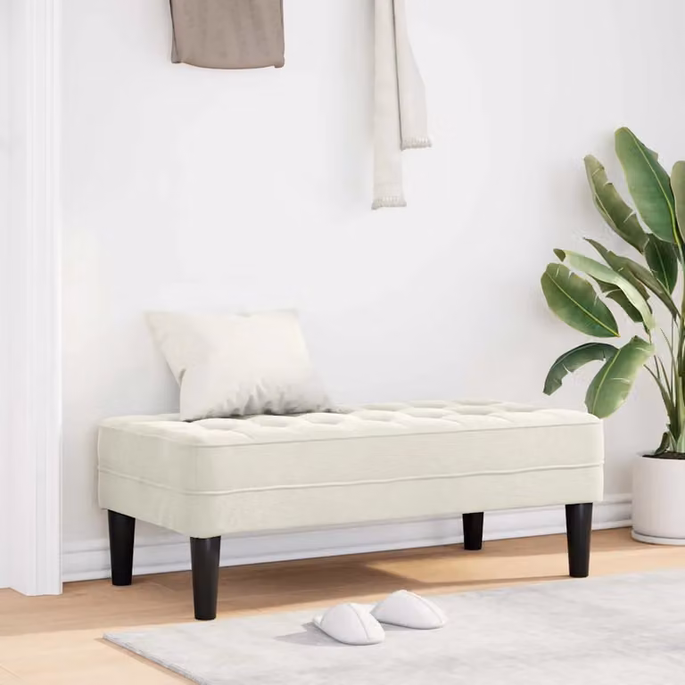 Panchina con cuscino vidaXL in velluto beige L: 113 cm, P: 57 cm, H: 39 cm