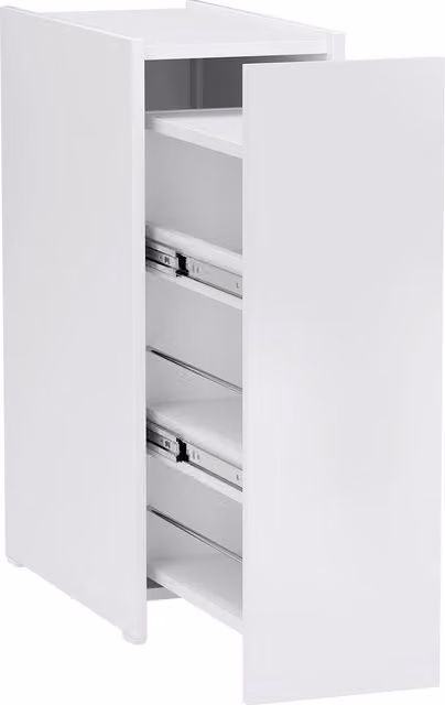 Armadietto da bagno stretto HOMCOM bianco con cassetto profondo e ante a battente in stile moderno – 1