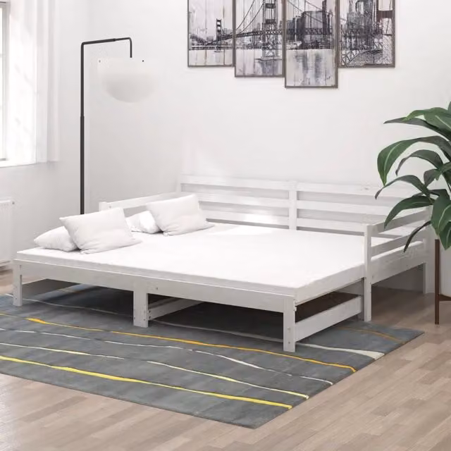Dormeuse Estraibile Bianca in Massello di Pino 2x(90x200) cm 806956
