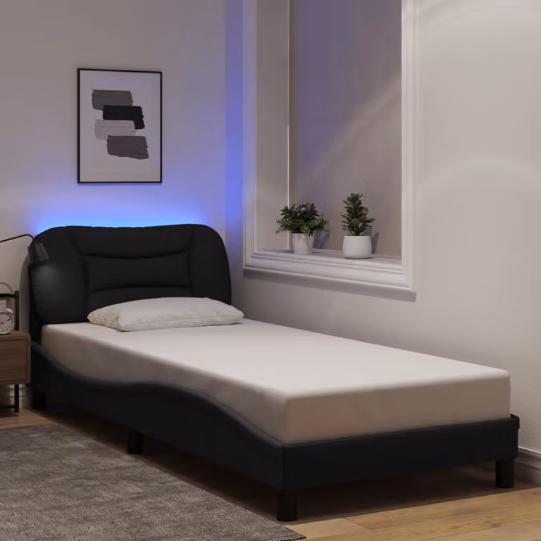 Giroletto vidaXL Hvar con LED e porta USB, Nero, L 80 x P 200 cm
