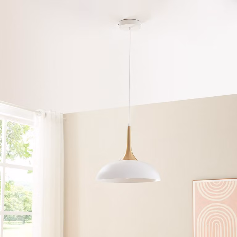 Lampada a sospensione 'Blairgowrie' Lampada a sospensione in metallo color bianco/ottone