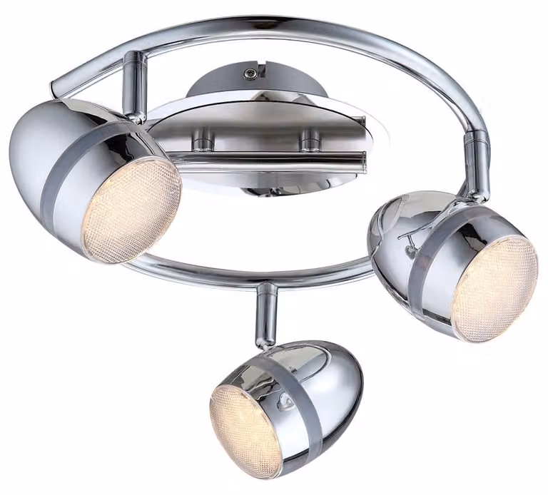 Lampada da soffitto a LED, argento, faretti orientabili, D 35 cm