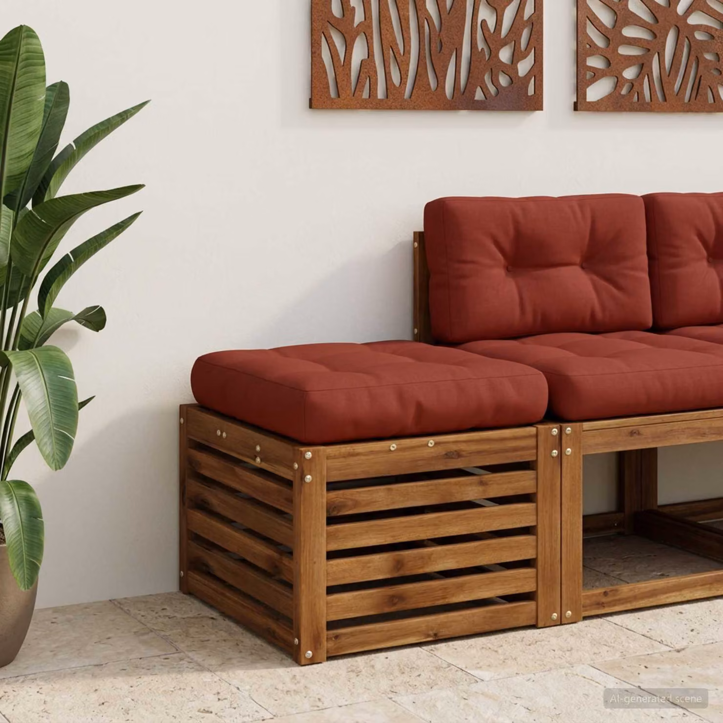 vidaXL Cuscino per Sedia in Unico Pezzo VIANEN 100% Poliestere Rosso