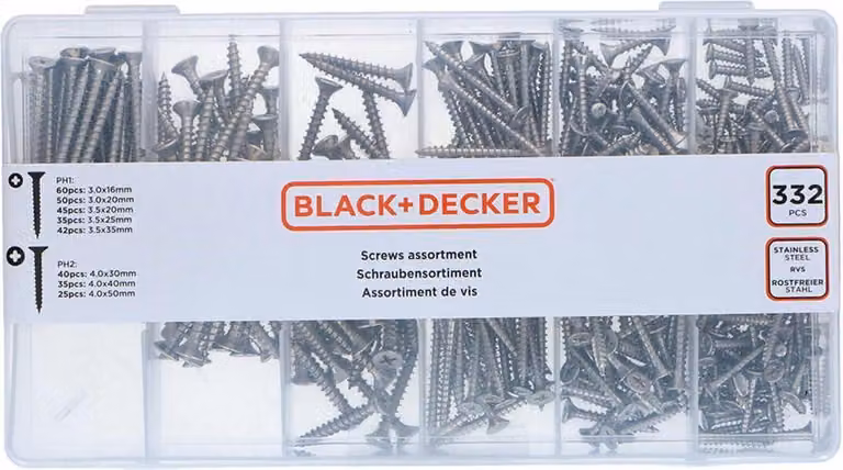 Set di viti da 332 pezzi, di diverse dimensioni, set completo, ideale per il fai-da-te