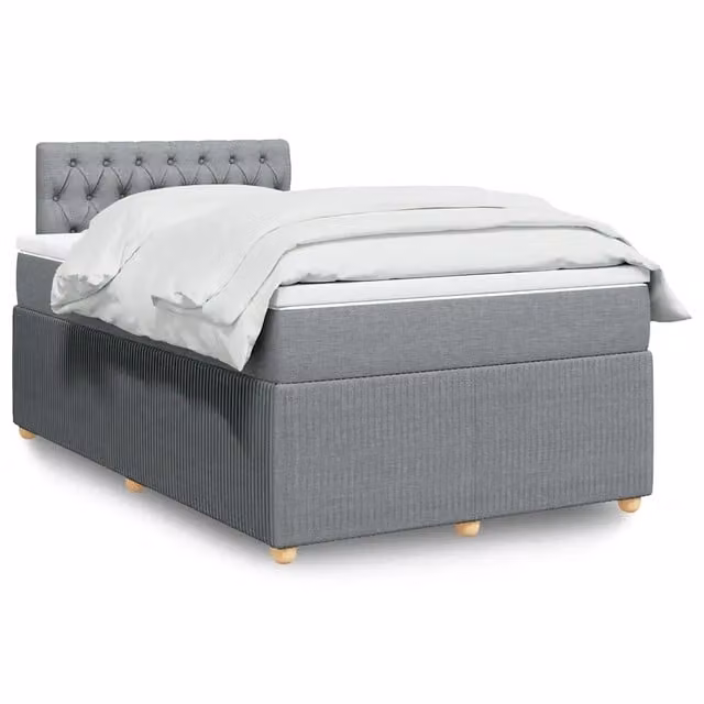 Letto Ibrido Moderno vidaXL con Materasso Grigio e Bianco L/P/H: 120 x 200 cm