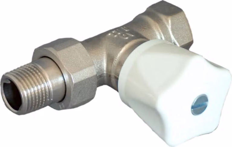 Valvola di regolazione manuale Oventrop serie HRV PN 10, bianca, passante, DN 10, 3/8"