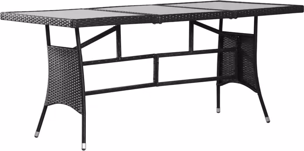Maison Exclusive - Tavolo da giardino nero 170 x 80 x 74 cm in polyrattan