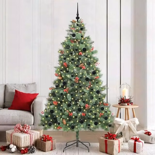Albero di Natale artificiale 300 LED Bianco caldo PVC e Metallo 3395144