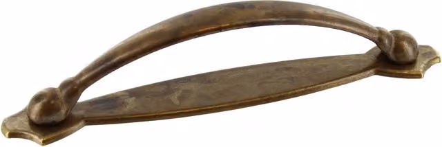 Set di 25 maniglie con placca lunga Metalstyle in ottone color bronzo anticato opaco, lunghezza 128 mm