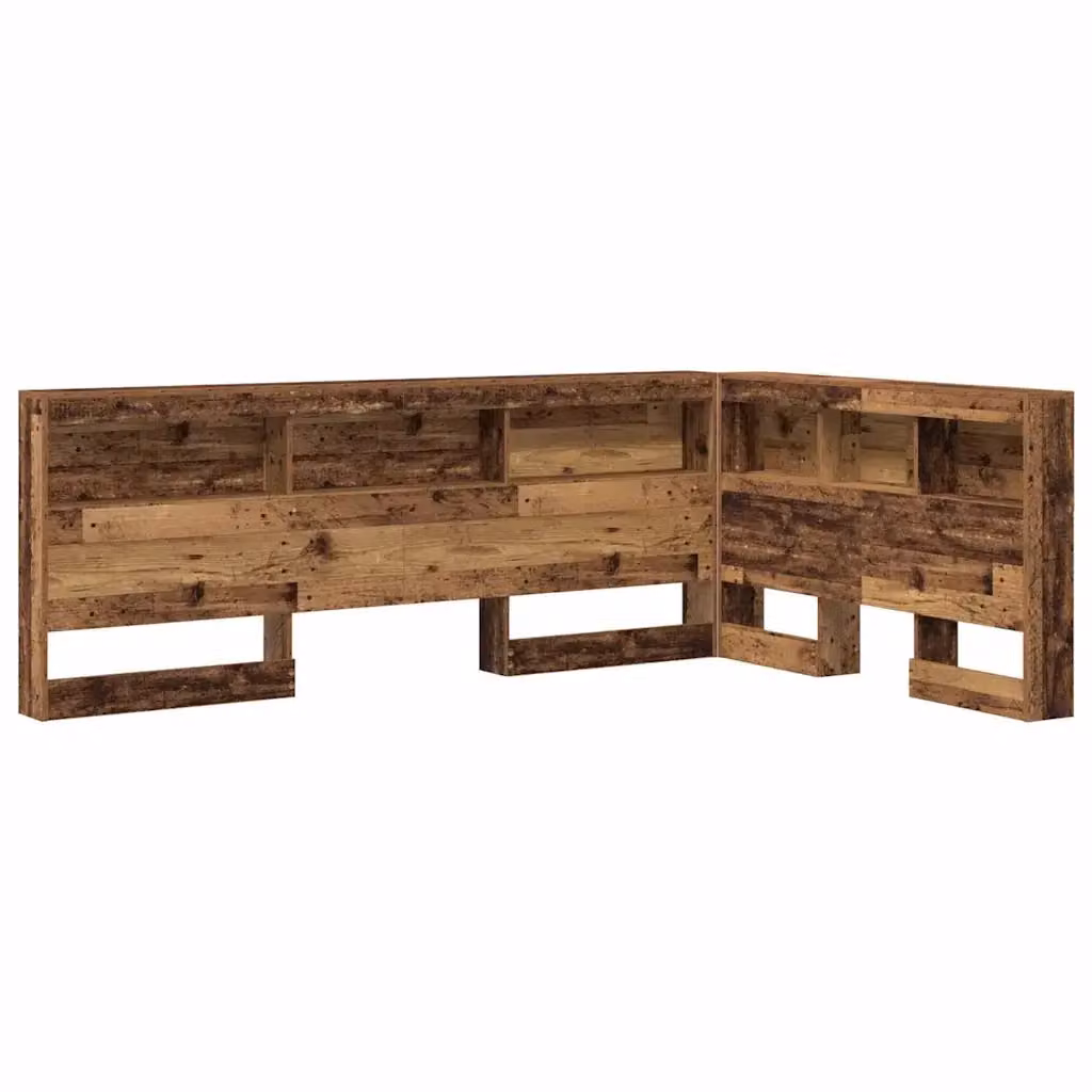 Testata del letto con contenitore e porta di ricarica USB vidaXL in legno e metallo marrone L/P/H: 207.5 x 137.5 x 76.5 cm – 2