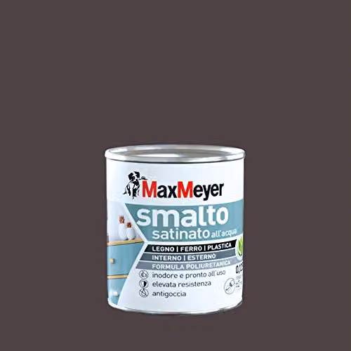 MaxMeyer Smalto Satinato all'acqua Poliuretanico Marrone 0,125 l