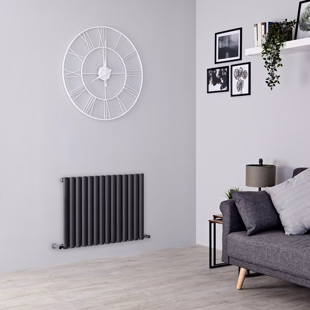 Radiatore di Design Orizzontale Antracite -  600mm x 826mm  - Pannello Singolo  - Revive