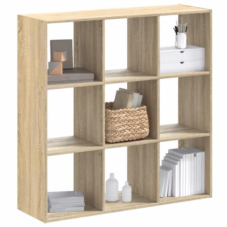 Libreria moderna vidaXL in legno marrone con pannello posteriore, L 102 cm x P 32 cm x H 102 cm
