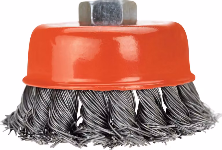 Spazzola metallica annodata M14 per smerigliatrice angolare - pulizia del metallo e rimozione della vernice, 75 mm