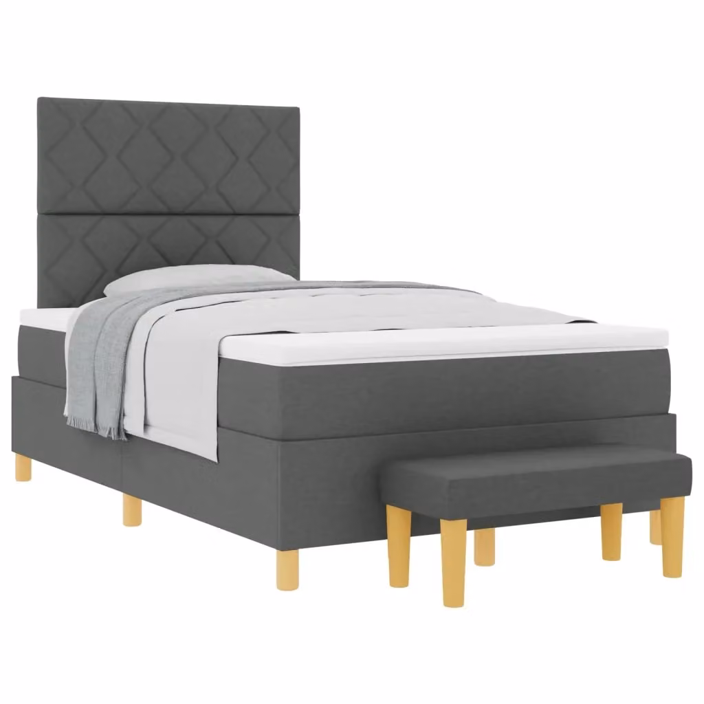 Letto a molle con materasso vidaXL Grigio, L/P/H: 120 x 200 x 128 cm – 2