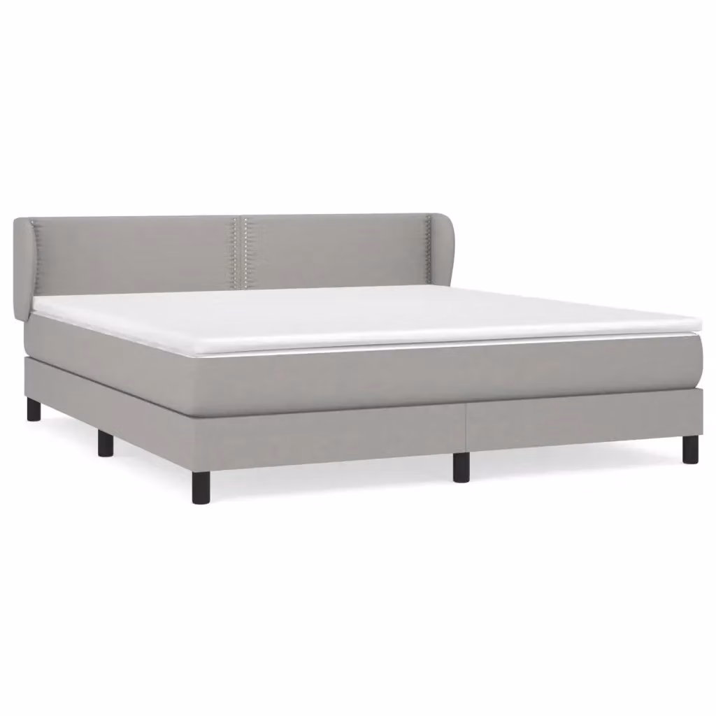 Giroletto a molle con materasso vidaXL in tessuto grigio chiaro e bianco, dimensioni 180 x 200 cm – 2