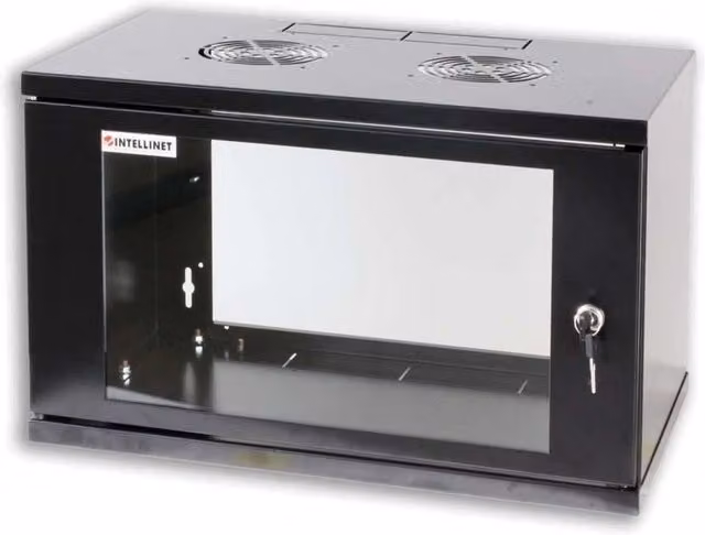 Armadio Rack 19'' a muro 10 unità prof. 400 Nero Assemblato