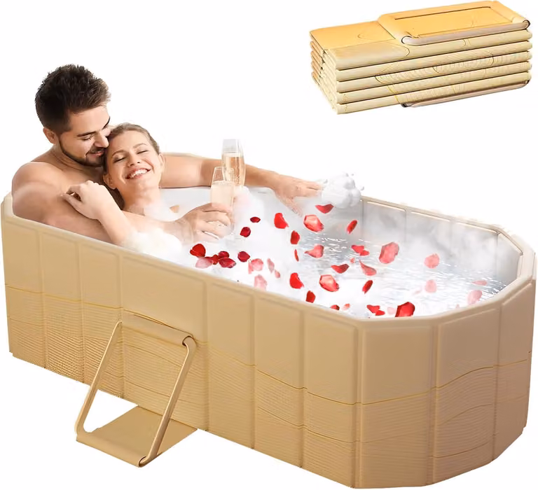Vaschetta da bagno pieghevole - Vasca da bagno pieghevole - Vasca da bagno pieghevole - Vaschetta da bagno con seduta - Vasca per bagni freddi - Dimensioni: circa 150x55x50 cm