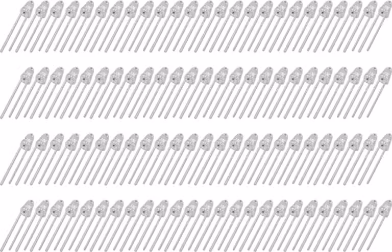 100 diodi LED da 3 mm, 8 colori, lampada LED, set di componenti elettronici, 3 V, bianco