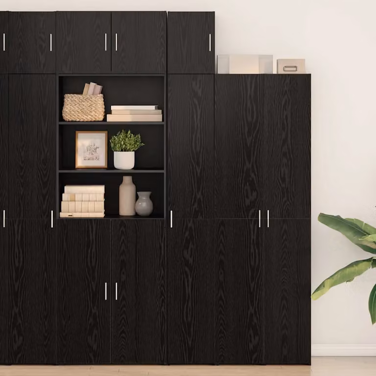 vidaXL Mobiletto a muro moderno in rovere nero con ante a battente L: 30 cm, P: 42,5 cm, H: 39,5 cm